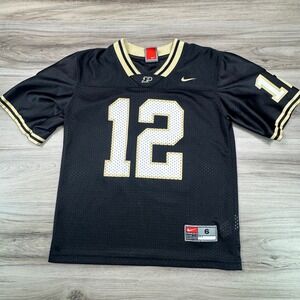 Nike Team Purdue Boilermakers Youth Football Jersey Black Size 6 Number 12